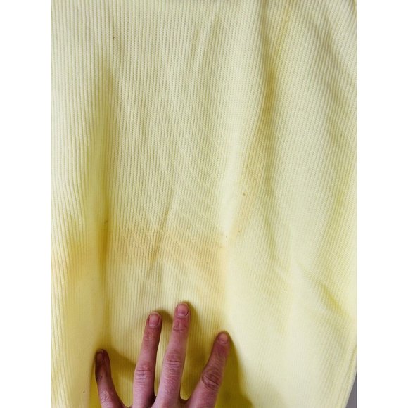NOS VTG 70s Ribbed Knit Blank Short Sleeve T Shirt Blouse Yellow - Picture 2 of 6